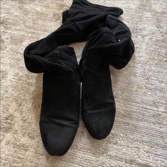 Dolce Vita Black Suede Over The Knee Boots, Size 8 - Picture 2 of 12